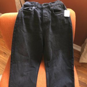 Brand New Free People We the Free Curvy Black Cut Off Jeans Straight Leg Sz 28